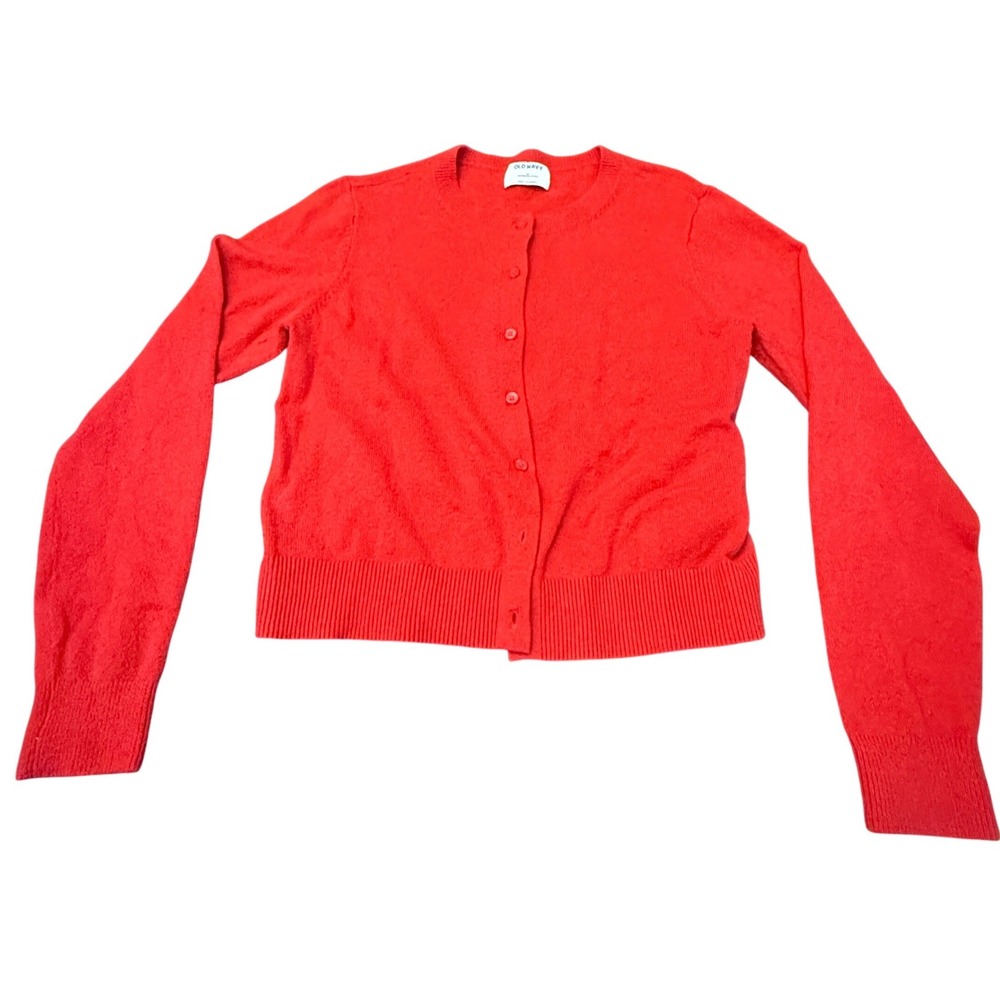 Old Navy Womens Red Button Front Cardigan Sweater Crew Neck Size Medium